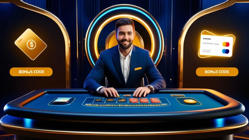Australian player checking a casino signup form with bonus code and payment icons