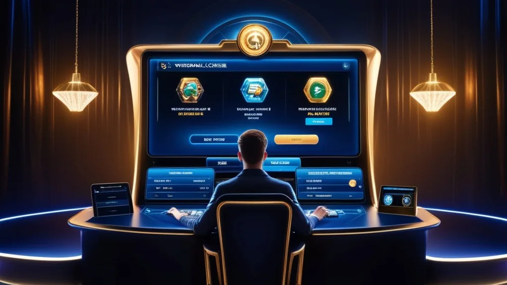 Player completing a casino withdrawal on a cashier screen in a dark neon setting